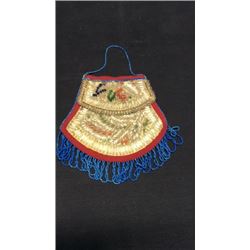 Iroquis Medicine Pouch Translucent Bugle Beads