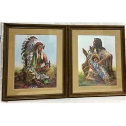 Pair Framed Indian Prints By