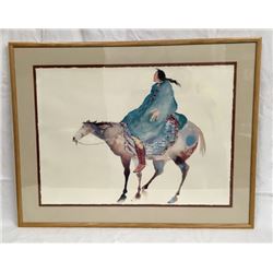 Framed Watercolor On Parchment Paper