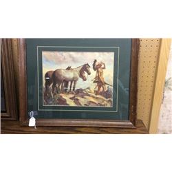 1935 Signed Litho Of Indian Scout