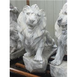 Life Size Lion Carved Marble