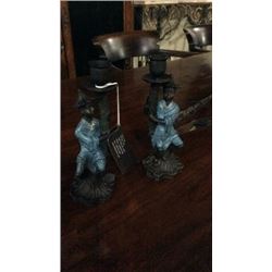 Ardley Hall Pair Oriental Cast Iron Candle