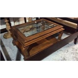 Century Beveled Glass Top Cocktail Table