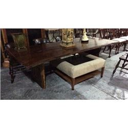 Century Acacia Wood Slab Table with Slab Bases