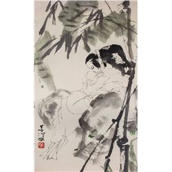 Yang Shanshen 1913-2004 Chinese Watercolour Roll