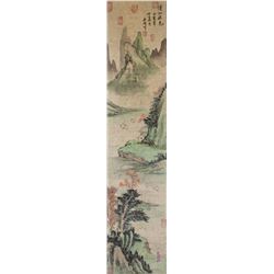 Chinese Watercolour Paper Scroll Signed by Artist