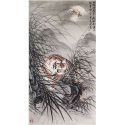 Li Xianjin 20th Century Chinese Watercolour Scroll