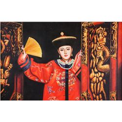 Chan Chinese Oil on Canvas Qing Subject with Robe