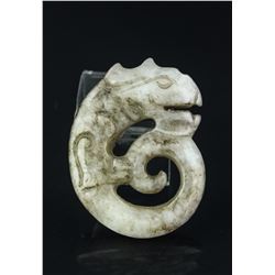 Chinese Old White Jade Carved Pendant