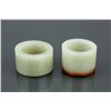 Image 2 : Two Chinese Green Jade Carved  Archers Rings