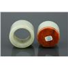 Image 4 : Two Chinese Green Jade Carved  Archers Rings