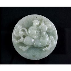 Burma Green Jadeite Ma Shang Feng Hou Pendant