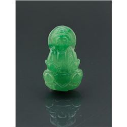 Chinese Green Jadeite Guanyin Pendant