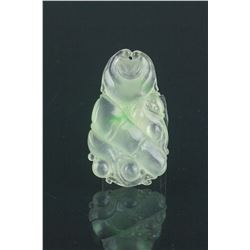 Chinese Icy Green Jadeite Bamboo Pendant