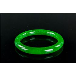 Burma Green Jadeite Carved Bangle