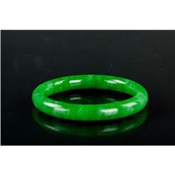 Burma Green Jadeite Carved Bangle