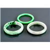 Image 1 : 3 PC Assorted Burma Green Jadeite Carved Bangle