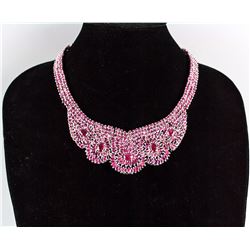 Sterling Silver 16ct Ruby Wide Necklace CR$9950