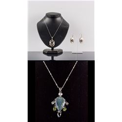 Set of Topaz Jewellery Set & 925 Silver Pendant