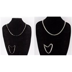 2 Sets Stainless Steel Link Necklace & Bracelet
