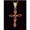 Image 2 : Set of Peridot Ring & Ruby Cross Pendant