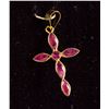 Image 4 : Set of Peridot Ring & Ruby Cross Pendant
