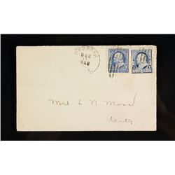 2 PC 1890-1895 US Franklin 1 Cent Stamp w Envelope