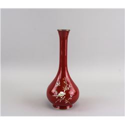 Korean Bronze Cloisonne Bird and Flower Vase