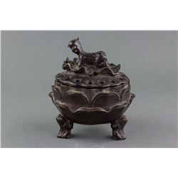 Chinese Bronze Lotus Censer