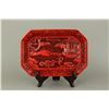 Image 1 : Chinese Cinnabar Lacquer Dragon Carved Round Tray