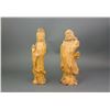 Image 1 : Chinese Wood Caved Guanyin and Bodhidharma