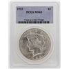 Image 1 : 1923 $1 Peace Silver Dollar Coin PCGS MS63