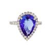 14KT White Gold 4.11ct Tanzanite and Diamond Ring