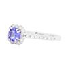 Image 2 : 14KT White Gold 0.62ct Tanzanite and Diamond Ring