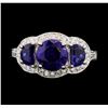 14KT White Gold 3.20ct Tanzanite and Diamond Ring