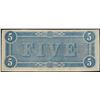 Image 2 : 1864 $5 Confederate States of America Note