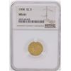 Image 1 : 1908 $2 1/2 Indian Head Quarter Eagle Gold Coin NGC MS61