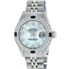 Rolex Ladies Stainless Steel Sapphire and Diamond Datejust Wristwatch