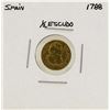 1788 Charles III Spanish 1/2 Escudos Gold Coin