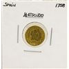 1758 Ferdinand VI Spanish 1/2 Escudos Gold Coin