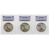 Lot of (3) 1923 $1 Peace Silver Dollar Coins PCGS MS63