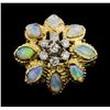 Image 1 : 18KT Yellow Gold 2.00ctw Opal and Diamond Ring