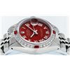 Image 8 : Rolex Ladies Stainless Steel Ruby and Diamond Datejust Wristwatch