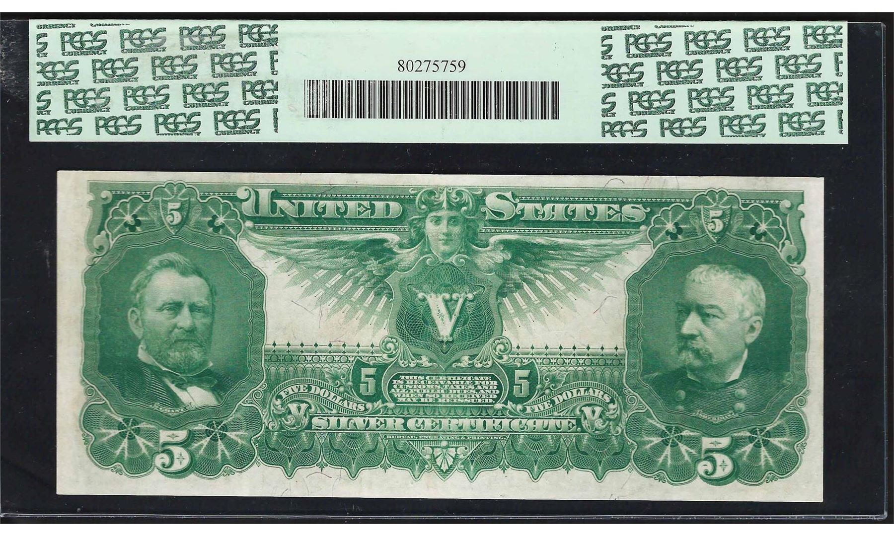 1896 $5 Educational Silver Certificate Note Fr 268 PCGS Very Fine 35 1896 $5 Educational Silver Certificate Note Fr 268 PCGS Very Fine 35