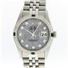 Rolex Mens Stainless Steel Emerald and Diamond Datejust Wristwatch