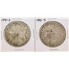 Lot of (2) 1881-S $1 Morgan Silver Dollar Coins