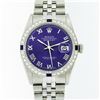 Rolex Mens Stainless Steel Sapphire and Diamond Datejust Wristwatch