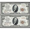 Image 1 : Lot of (2) Consecutive 1929 $10 The Farmers National Bank of Sussex NJ Notes