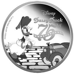 2015 $2 Disney Daisy Duck .999 Fine Silver Proof Coin