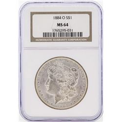 1884-O $1 Morgan Silver Dollar Coin NGC MS64 Great Toning